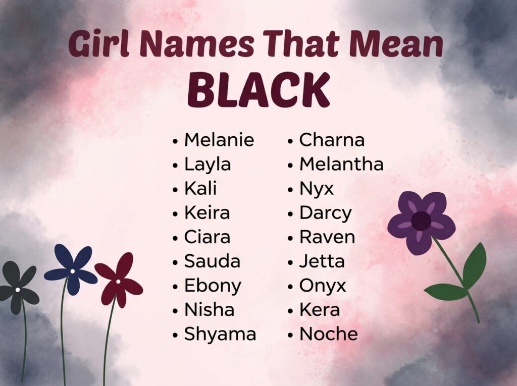 Girl Names That Mean Black