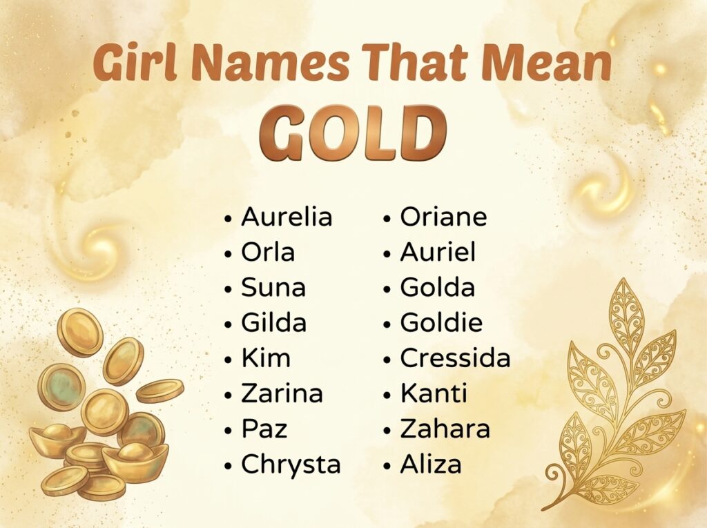 Girl Names That Mean Gold/Golden