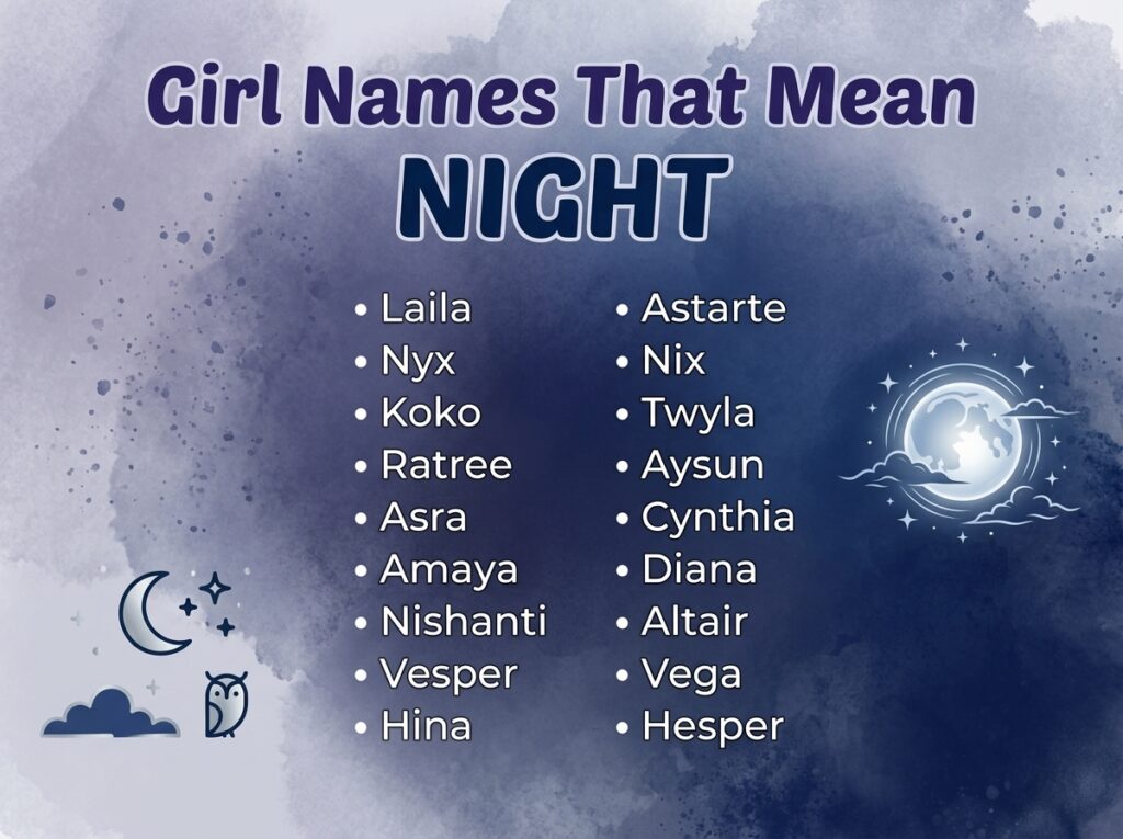 Girl Names That Mean Night