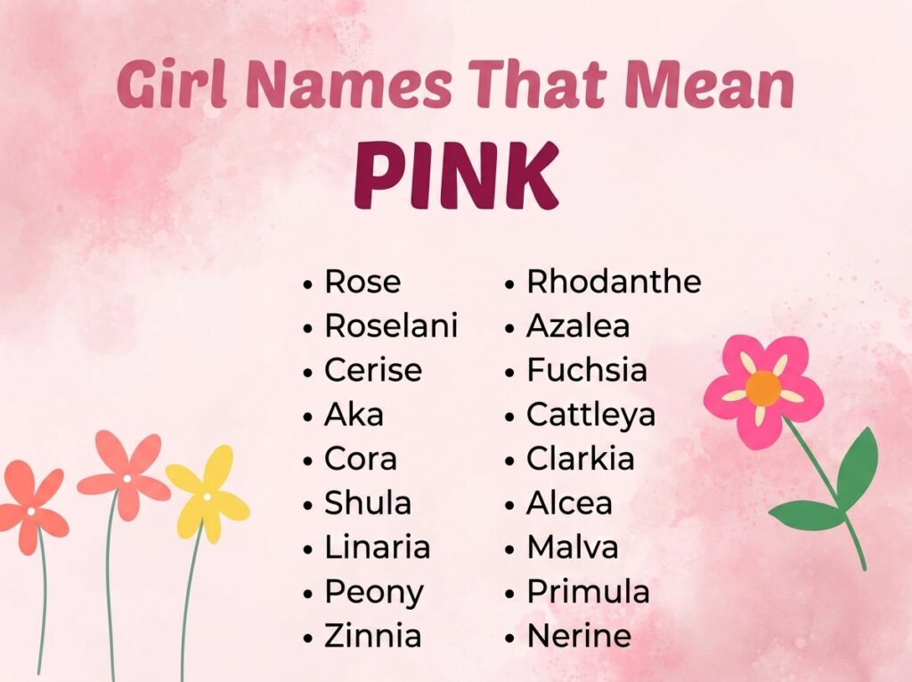 Girl Names That Mean Pink