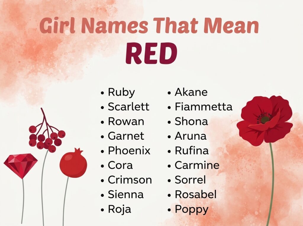 Girl Names That Mean Red