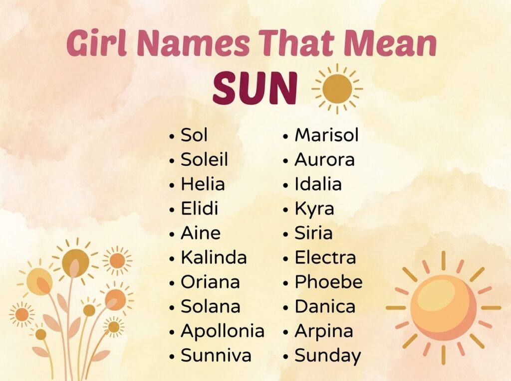 Girl Names That Mean Sun