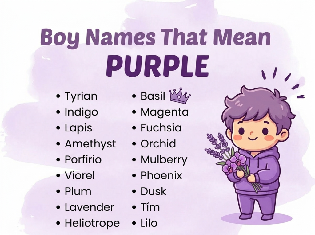 Boy Names That Mean Color Purple