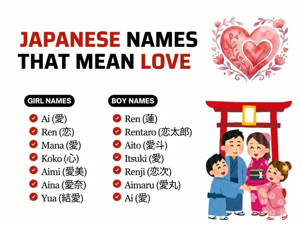Japanese Names That Mean Love