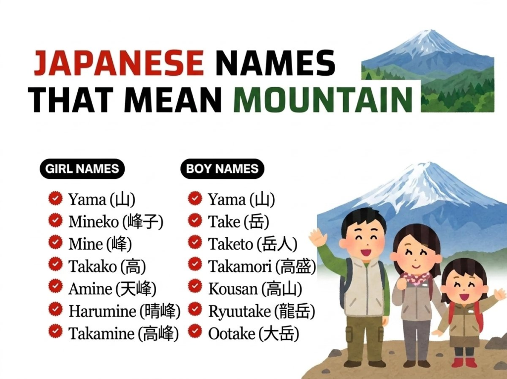 Japanese names that mean mountain