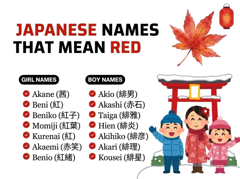 Japanese Names That Mean Red